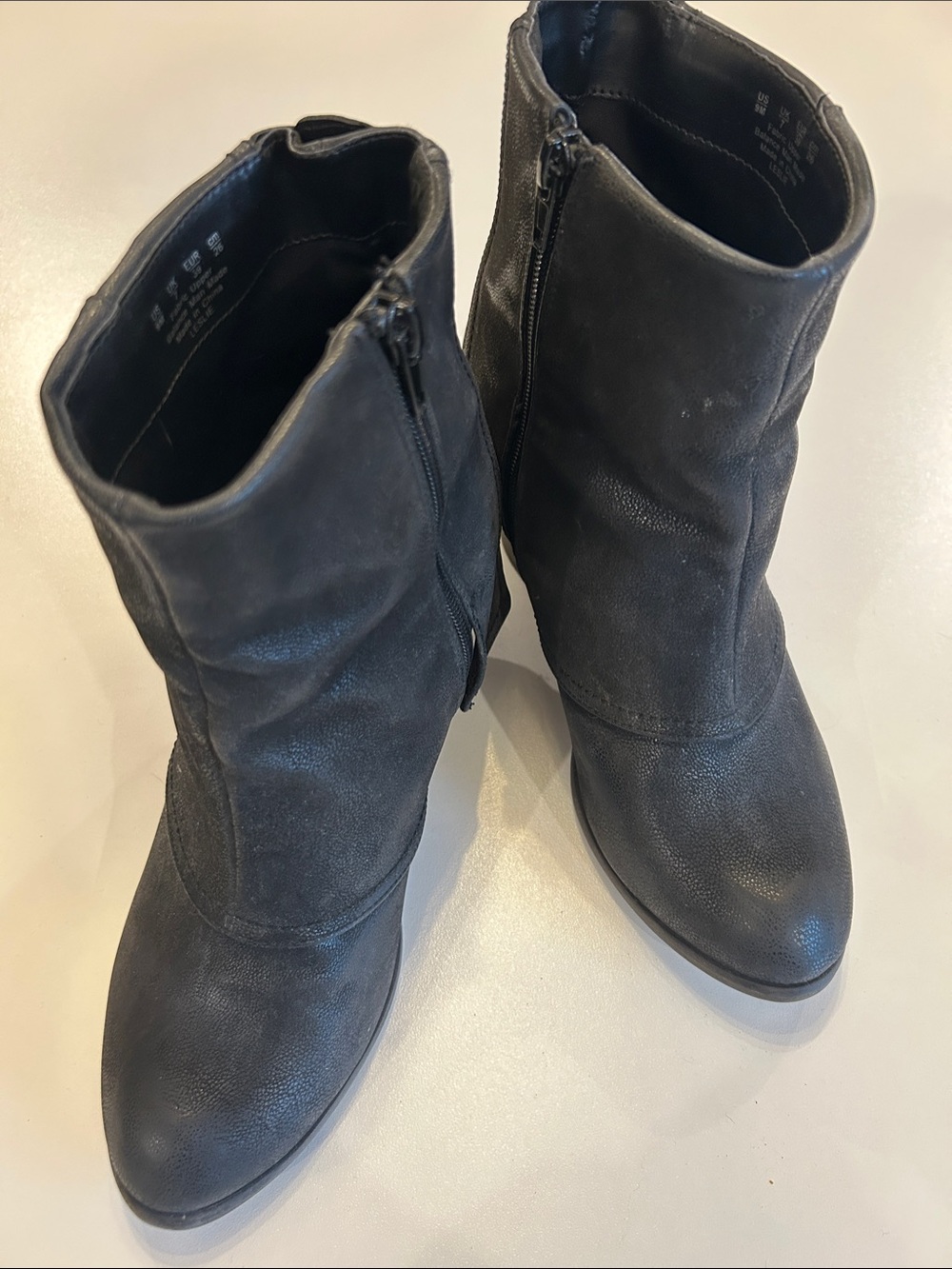 Fergalicious Black Ankle Booties with Side Zipper